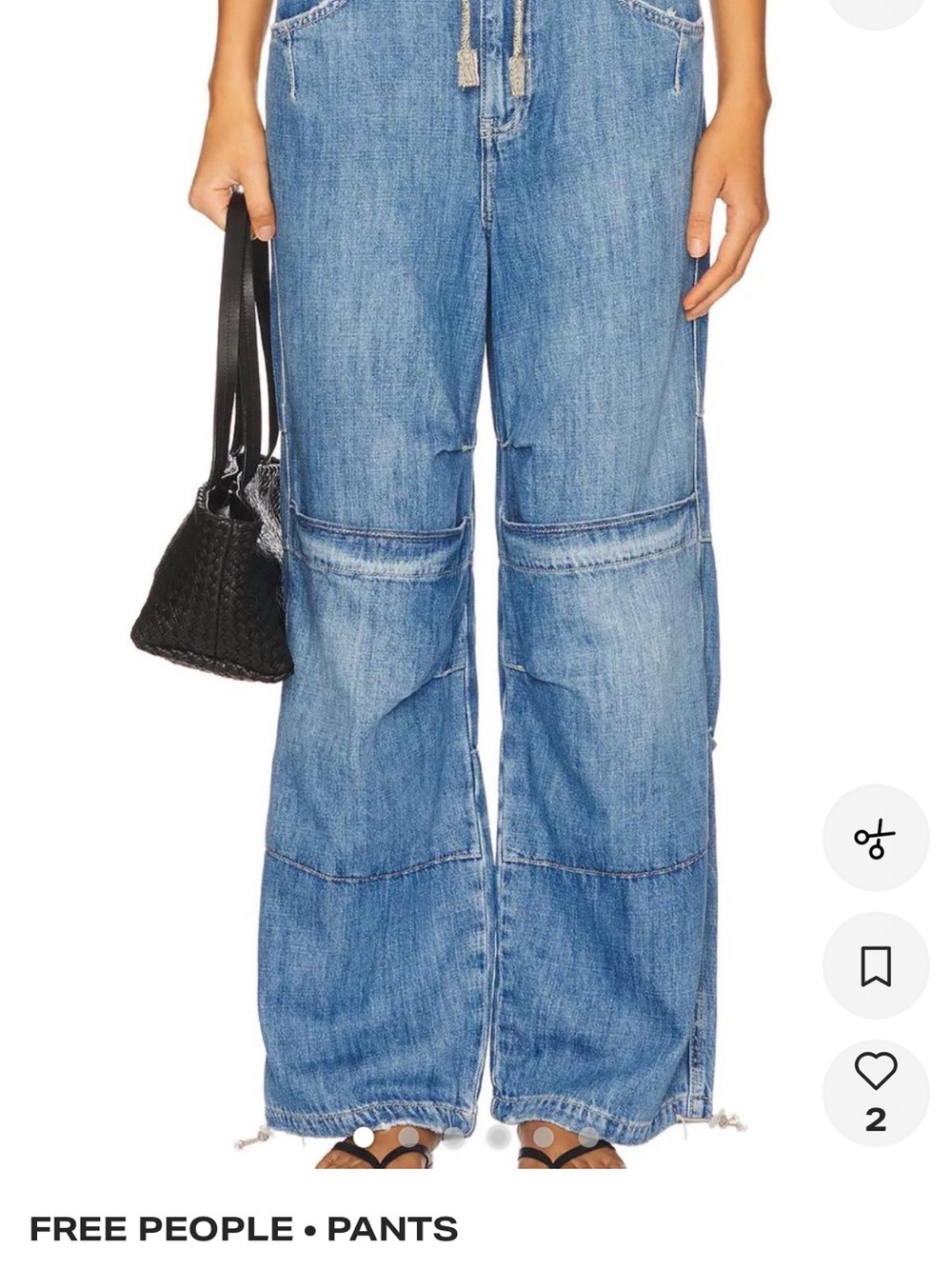 Free People Light Blue Wide-Leg Panel Denim Jeans